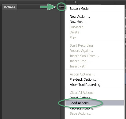 Como Carregar Acções Photoshop