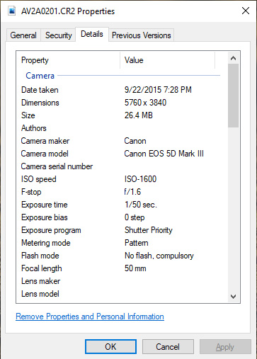 EXIF Data